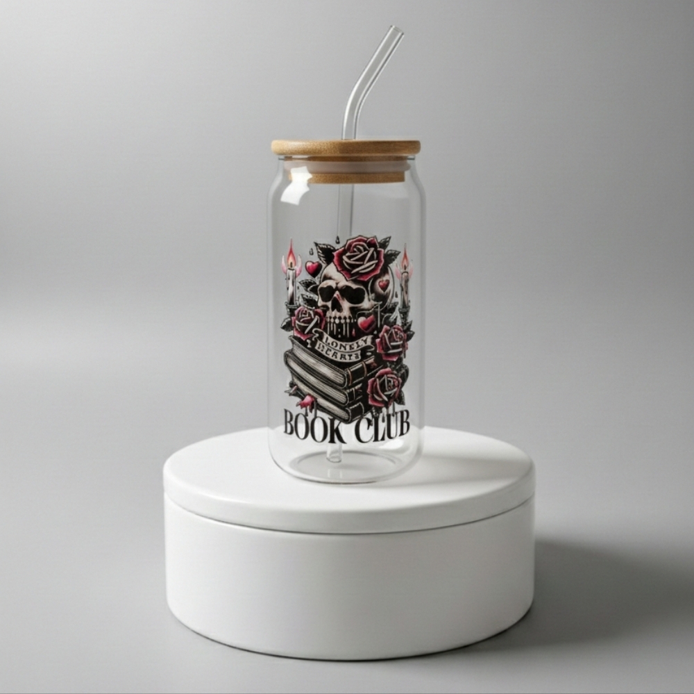 NEW Lonely Hearts 16 Oz Glass Tumbler